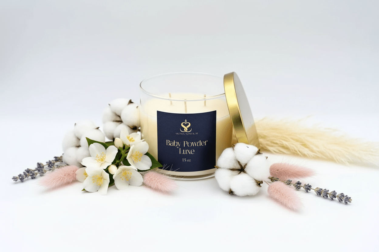 Baby Powder Luxe - Scented Organic coconut Wax Candle - Aroma Nostrum