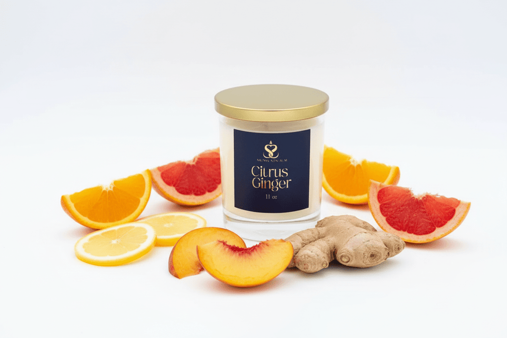Citrus Ginger - Scented Organic Coconut Wax Candle - Aroma Nostrum