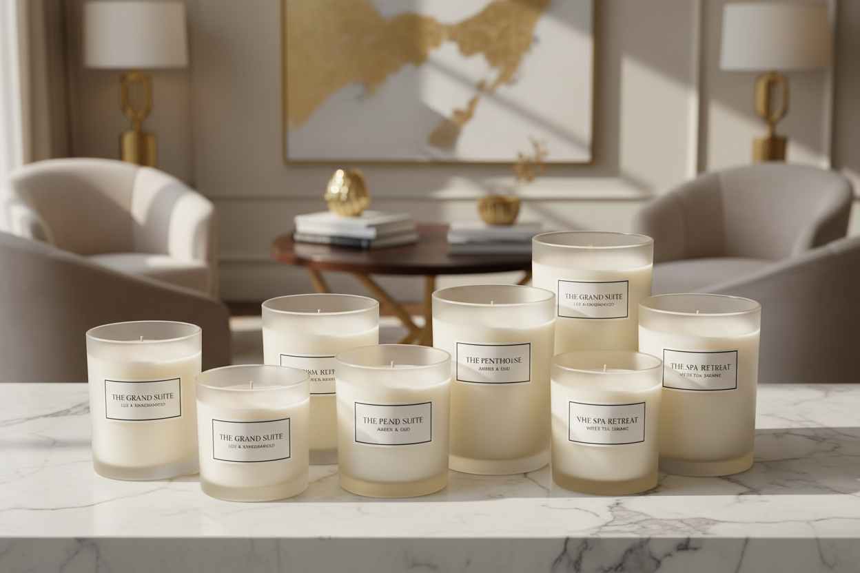 collection luxury soy puré candles inspired by 5 start Hotel