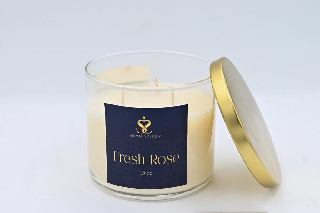 Fresh Rose - Scented Organic Coconut Wax Candle - Aroma Nostrum