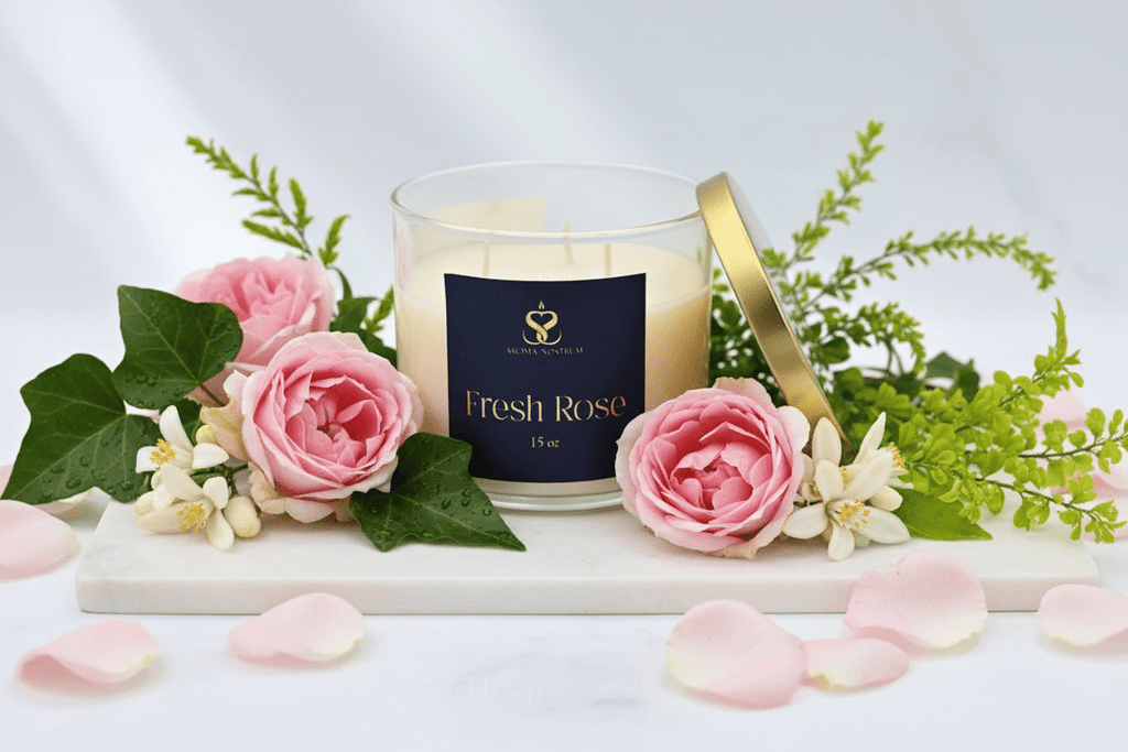 Fresh Rose - Scented Organic Coconut Wax Candle - Aroma Nostrum