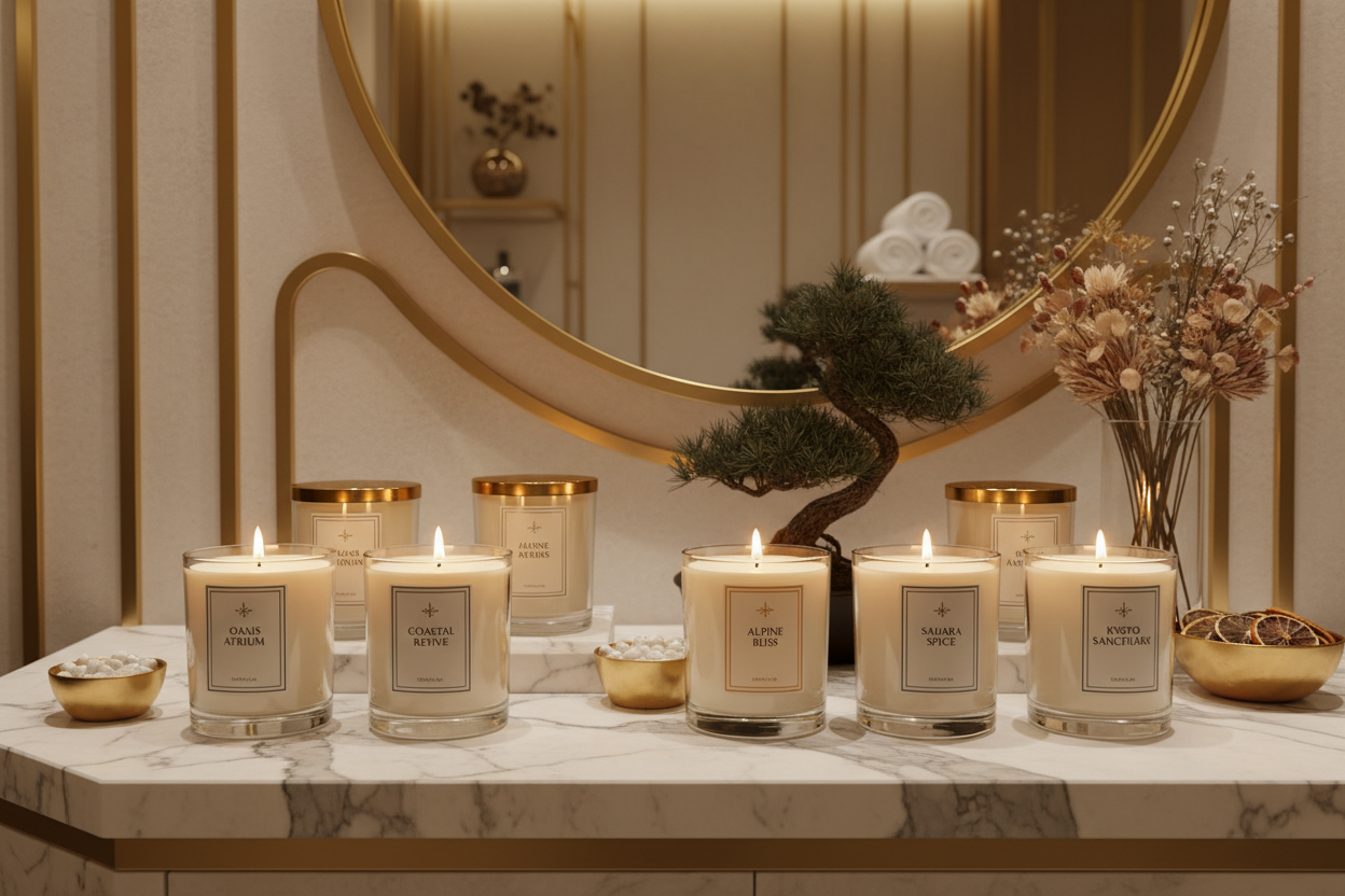 Hotel Collection Candles

Inspired by the world’s most luxurious destinations, our Hotel Collection brings the sophistication of five-star hotels to your home. Each scent evokes a sense of elegance, serenity, and refined comfort.

Luxury-inspired fragrances from global destinations

Long-lasting scent diffusion and clean soy wax formula

Perfect for living rooms, lobbies, and spa environments