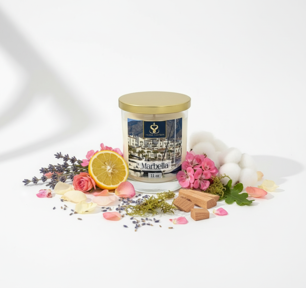 Marbella Candle with notes
