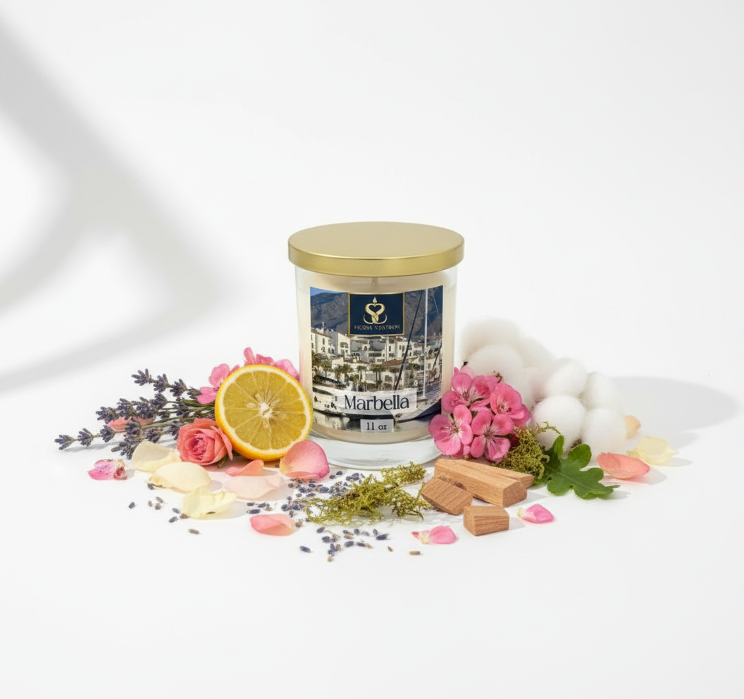 Marbella Candle with notes
