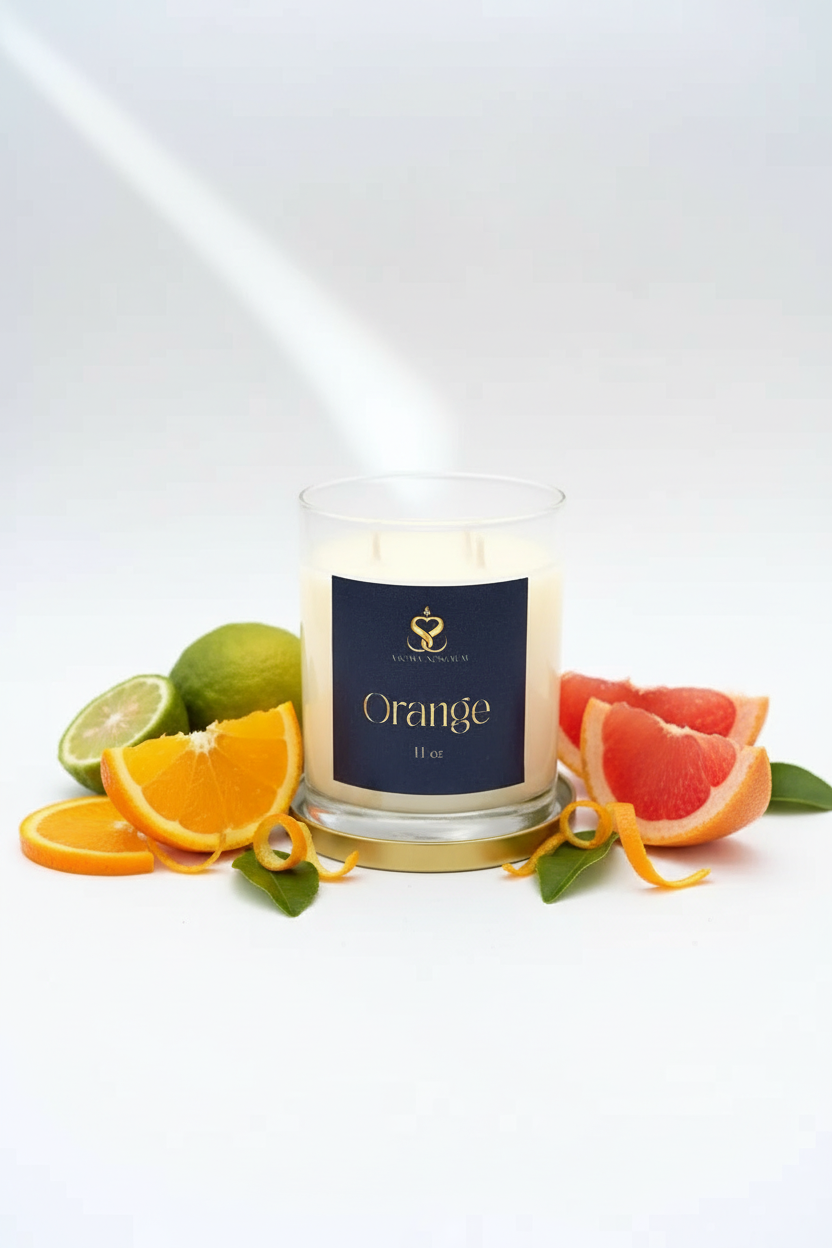 Orange Candle with notes