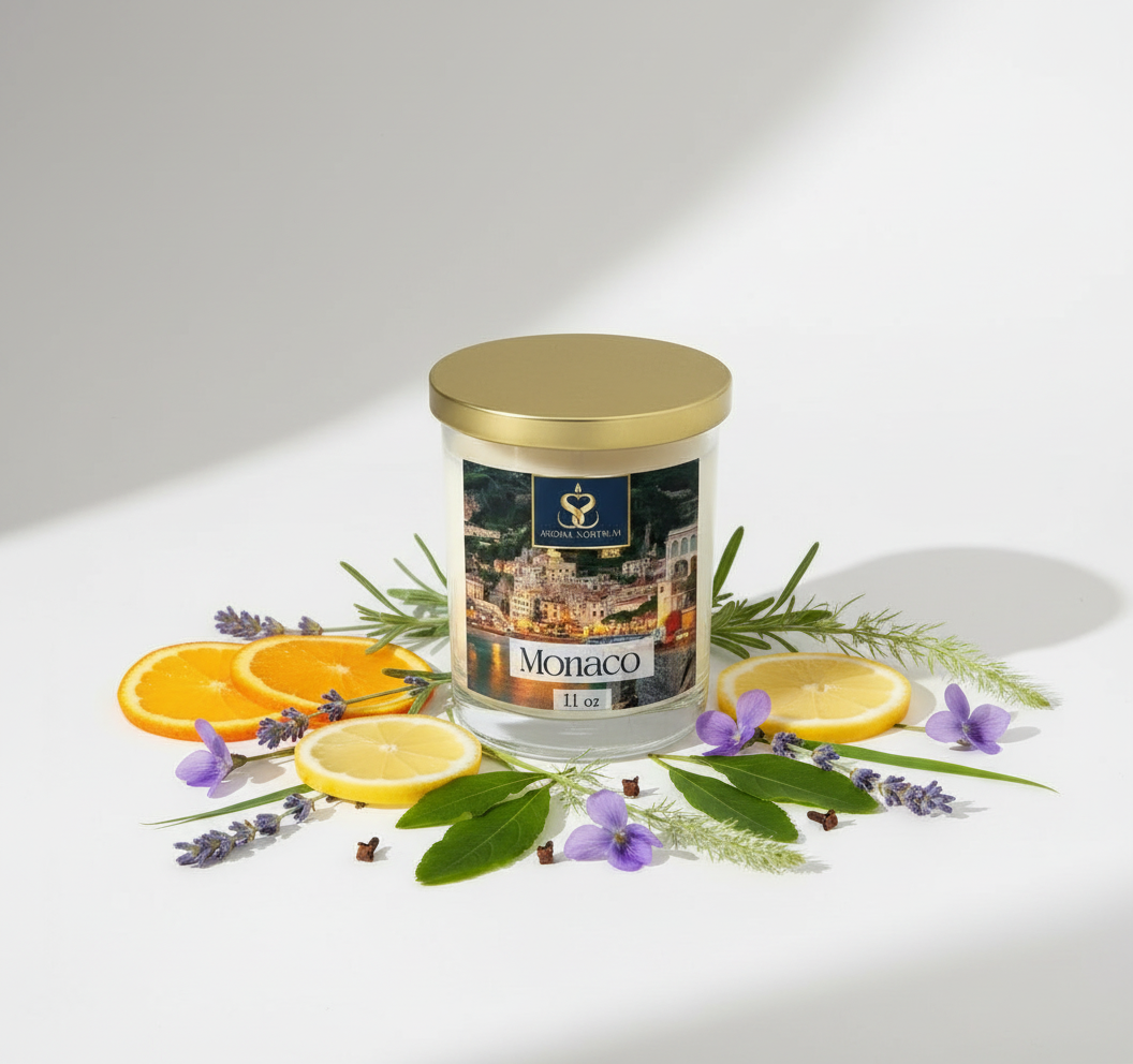 Monaco Candle with notes