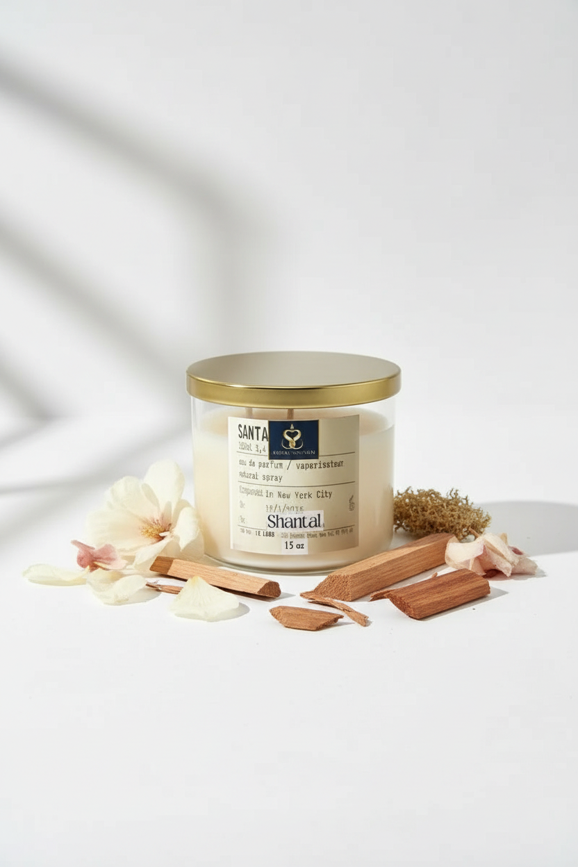 Santal Candle with notes