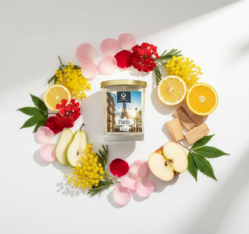 Paris Candle with notes