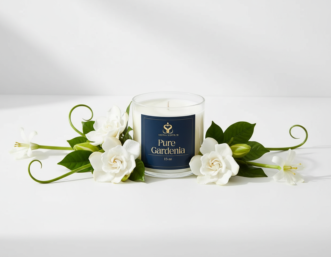 Pure Gardenia Candle with notes