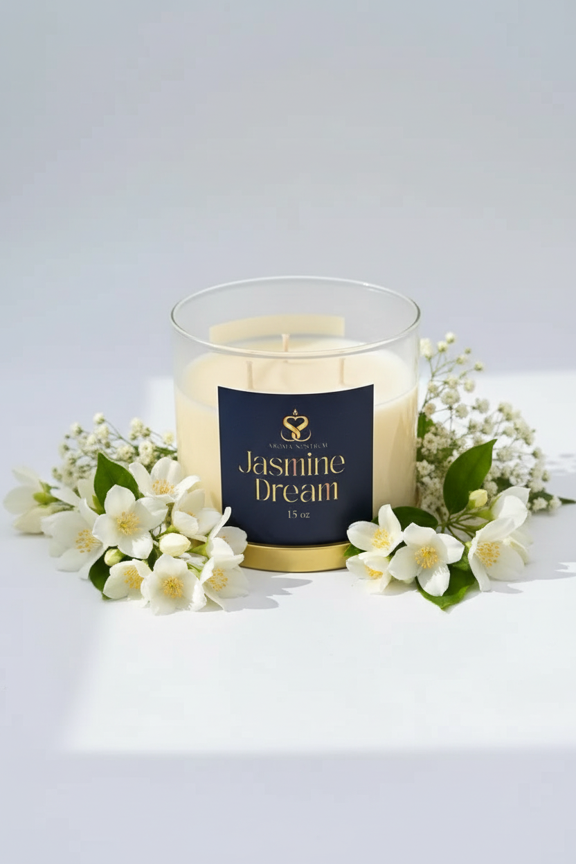 Jasmine Dream Candle with notes