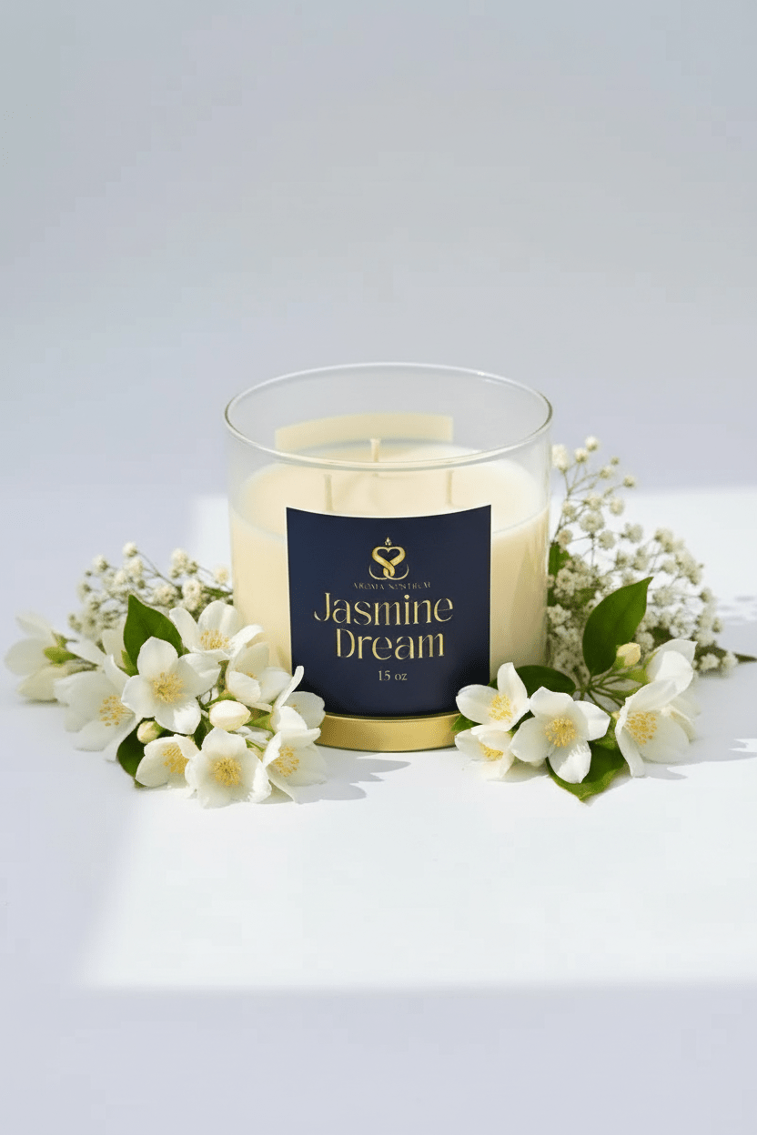 Jasmine Dream - Scented Organic Coconut Wax Candle - Aroma Nostrum