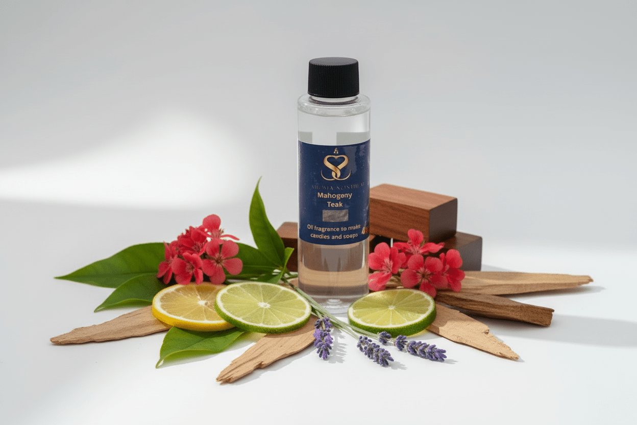 Mahogany Teak – Premium Fragrance Oil for Candles & Soaps (4 oz) - Aroma Nostrum