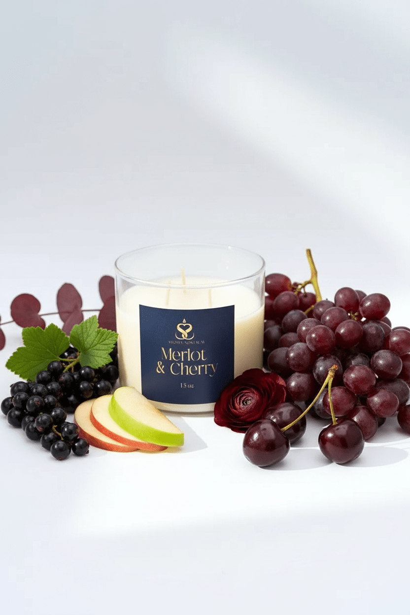 Merlot & Cherry - Scented Organic coconut Wax Candle - Aroma Nostrum