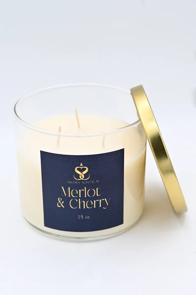 Merlot & Cherry - Scented Organic coconut Wax Candle - Aroma Nostrum