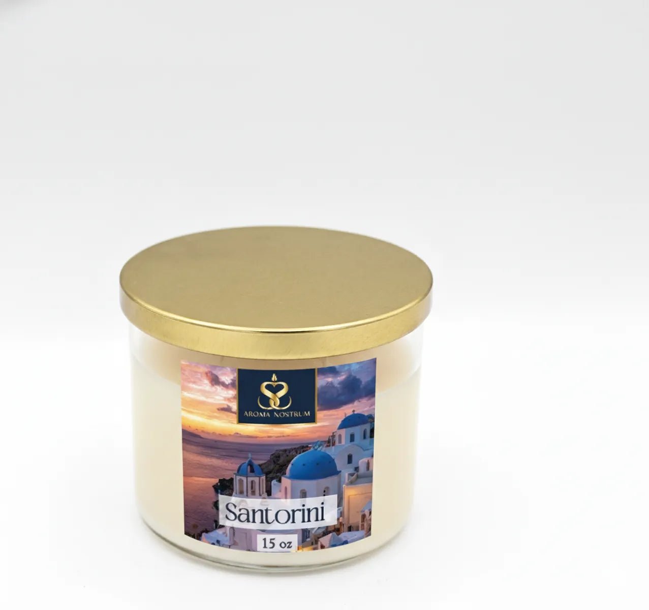 Santorini - Scented Organic coconut Wax Candle - Aroma Nostrum
